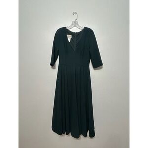 BHLDN Valdis Hunter Green Half Sleeve A Line Dress Womens Size 10‎